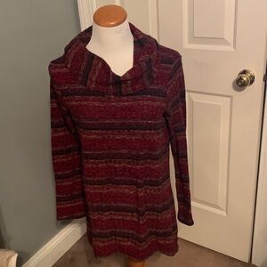 Alyx Women's Cowl Neck Sweater - Burgundy and Black